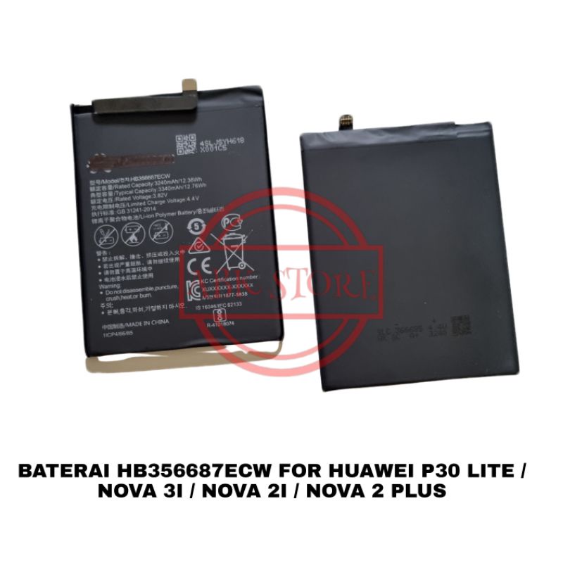 BATRE BATERAI BATTERY HB356687ECW FOR HUAWEI P30 LITE - NOVA 3I - NOVA 2I - NOVA 2 PLUS