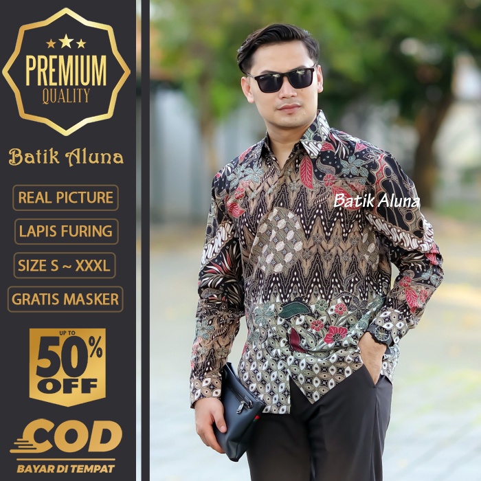 BATIK PRIA LENGAN PANJANG MEWAH PREMIUM ALUNA PRABUSENO SHANGHAI KERIS KEMEJA BATIK ACARA NIKAHAN KE