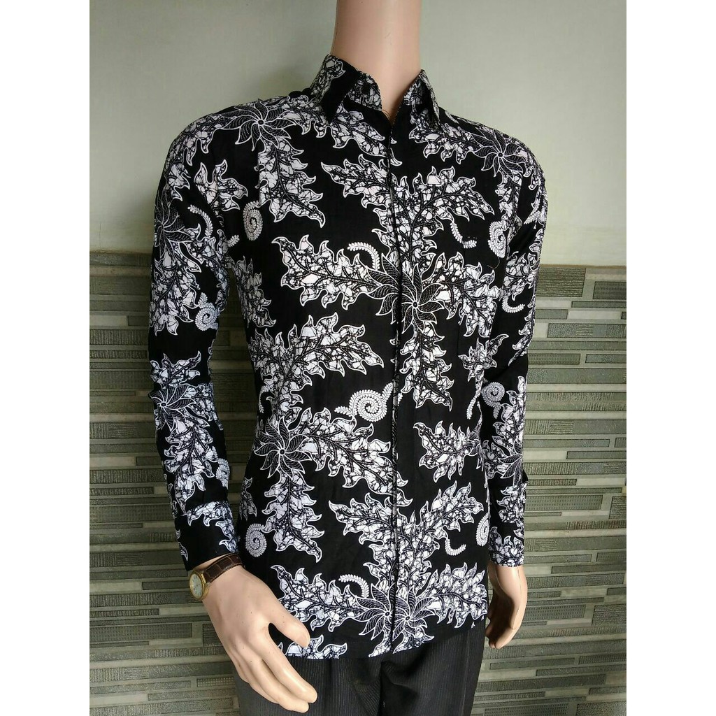 BSWART BATIK HRB026 Kenongo Hem Pendek Padi Pekalongan M L XL Batik Pria MURAH