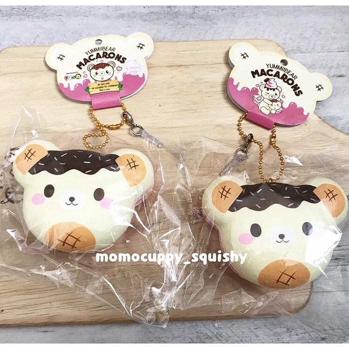 PROMO SQUISHY LICENSED KARAKTER yummiibear head macaron (ORIGINAL)