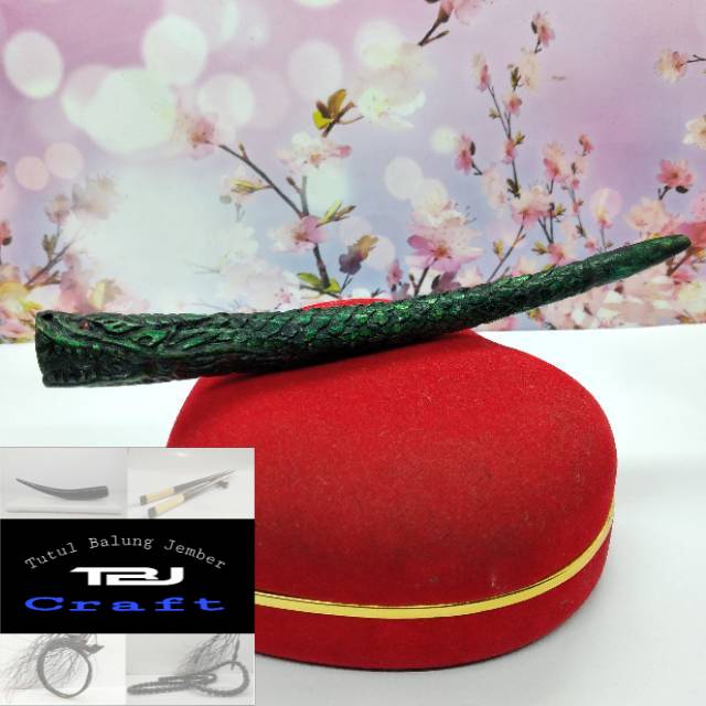 Pipa once akar bahar tali arus hijau natural UKIR NAGA TBJcraft