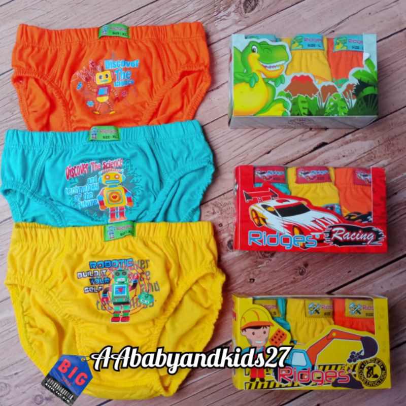 TERBARU DAN TERLARIS RIDGES 1BOX ISI 3PC CD ANAK UKURAN S M L XL 1-9TAHUNAN SNI HIGT QUALITY