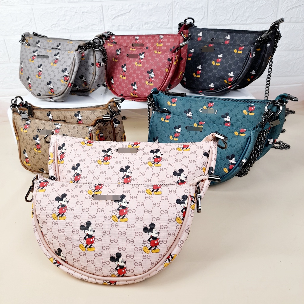 Tas Wanita Import Selempang Waistbag Premium Kulit Motif Miki Guci TAS107 TAS108 TAS109