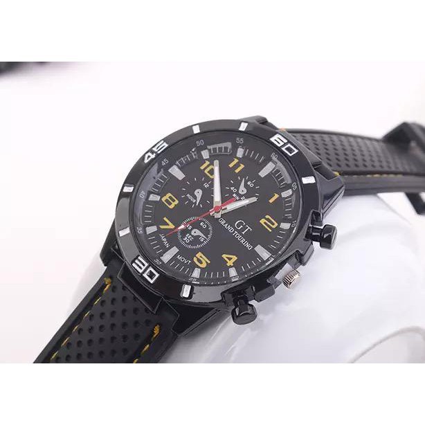 (GROSIRJAYA32) Jam Tangan Pria DONI Sport Chrono GT Grand Touring Korea Fashion Quartz Silikon Rubber Analog Watch GT002