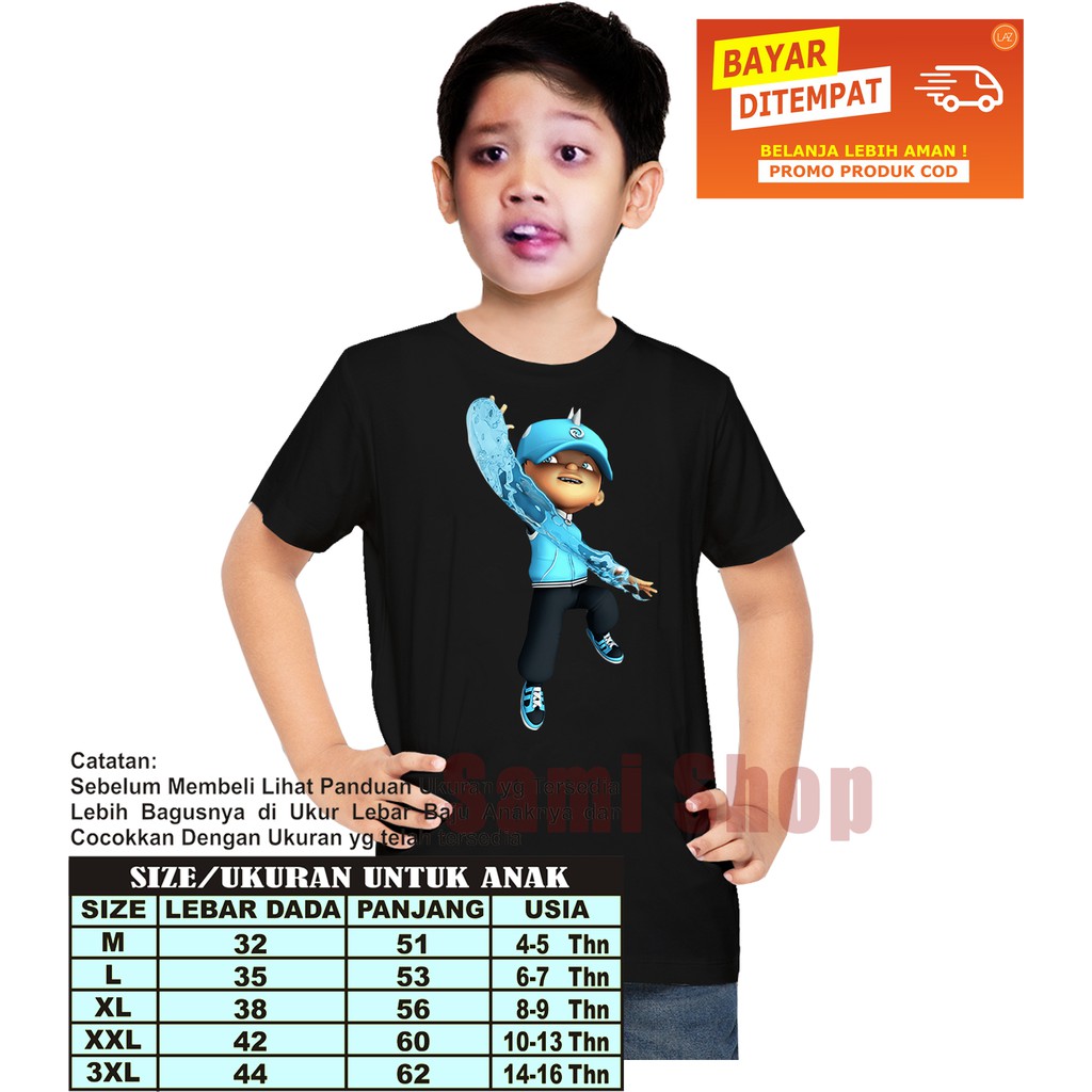 Baju Kaos Anak Laki-Laki/Perempuan Boboi-Boyy Air Bahan Catton Combet 20S