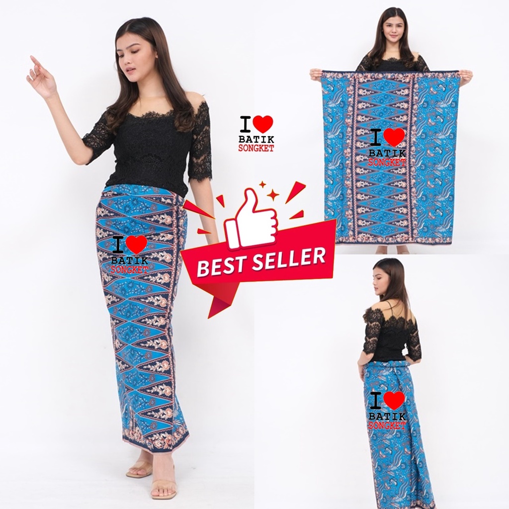 Jual Sarung Betawi Motif Biru Tumpal Pucuk Rebung Bahan Kain Batik Jakarta Encim Shopee