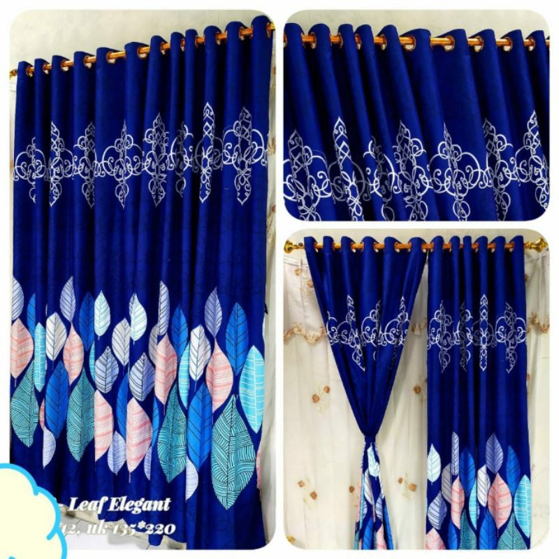 gorden smokering 12 elegant leaf biru tua / grosir gorden home Made jumbo
