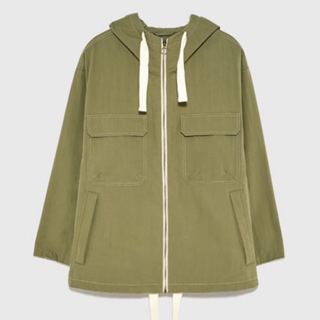 zara green hoodie