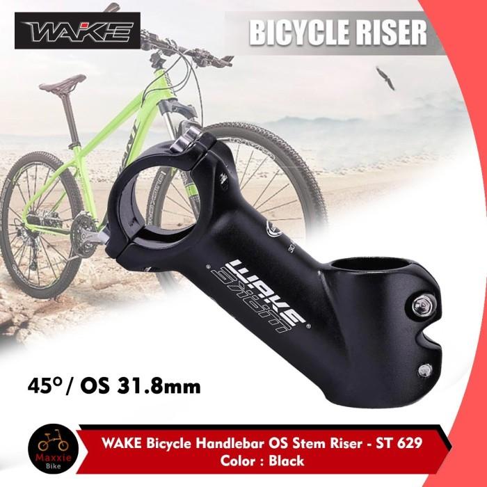 Komponen Sepeda Wake Stem Stang Sepeda Oversize Os 31.8Mm 45 Derajat 90Mm Alloy Mtb