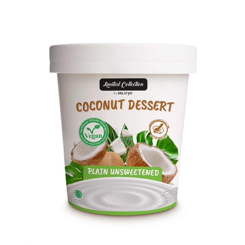 Delicyo Vegan Coconut Yogurt / Yogurt Kelapa Vegan Unsweetened