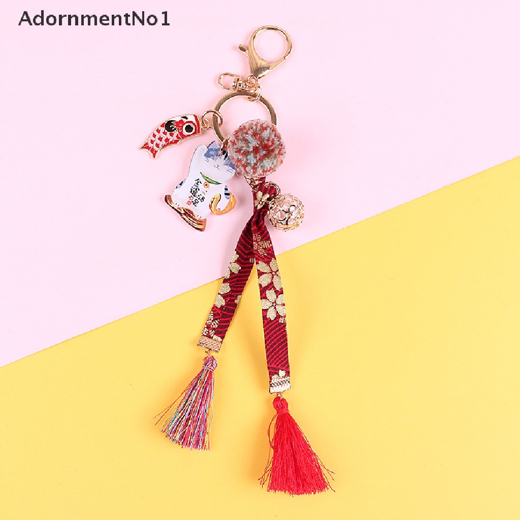 (AdornmentNo1) 1pc Gantungan Kunci Akrilik Model Maneki Neko Lucky Cat Sakura