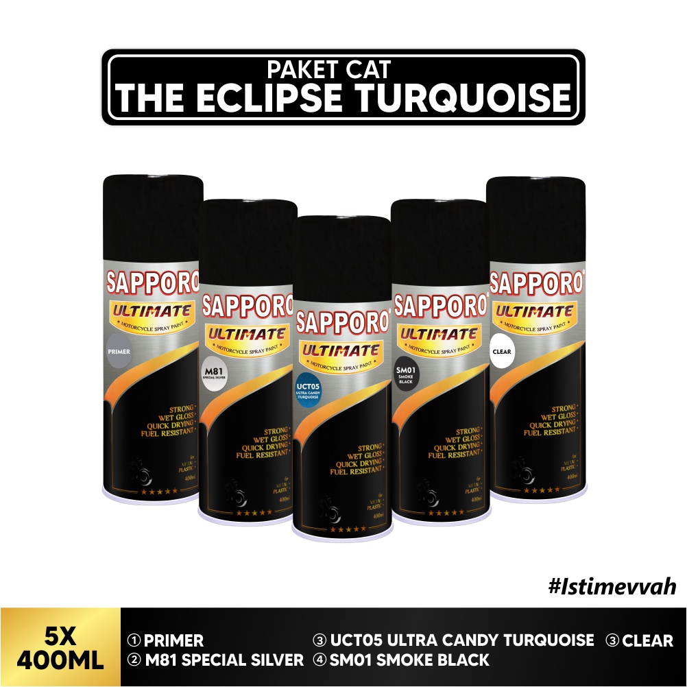 Paket Cat Eclipse Turquoise / Sapporo Ultimate / Cat Spray Semprot Aerosol Terbaik