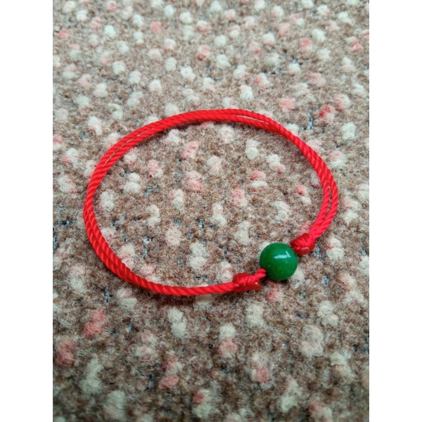 Gelang unisex tali merah giok hijau asli | Lucky bracelet | Friendship