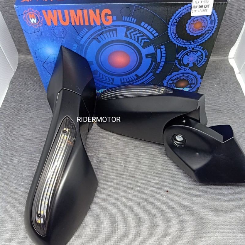 Spion Nmax Lipat + Lampu Sein | Spion Body Nmax Hitam Dof / Spion Tempel Bodi Depan Nmax Plus Sen