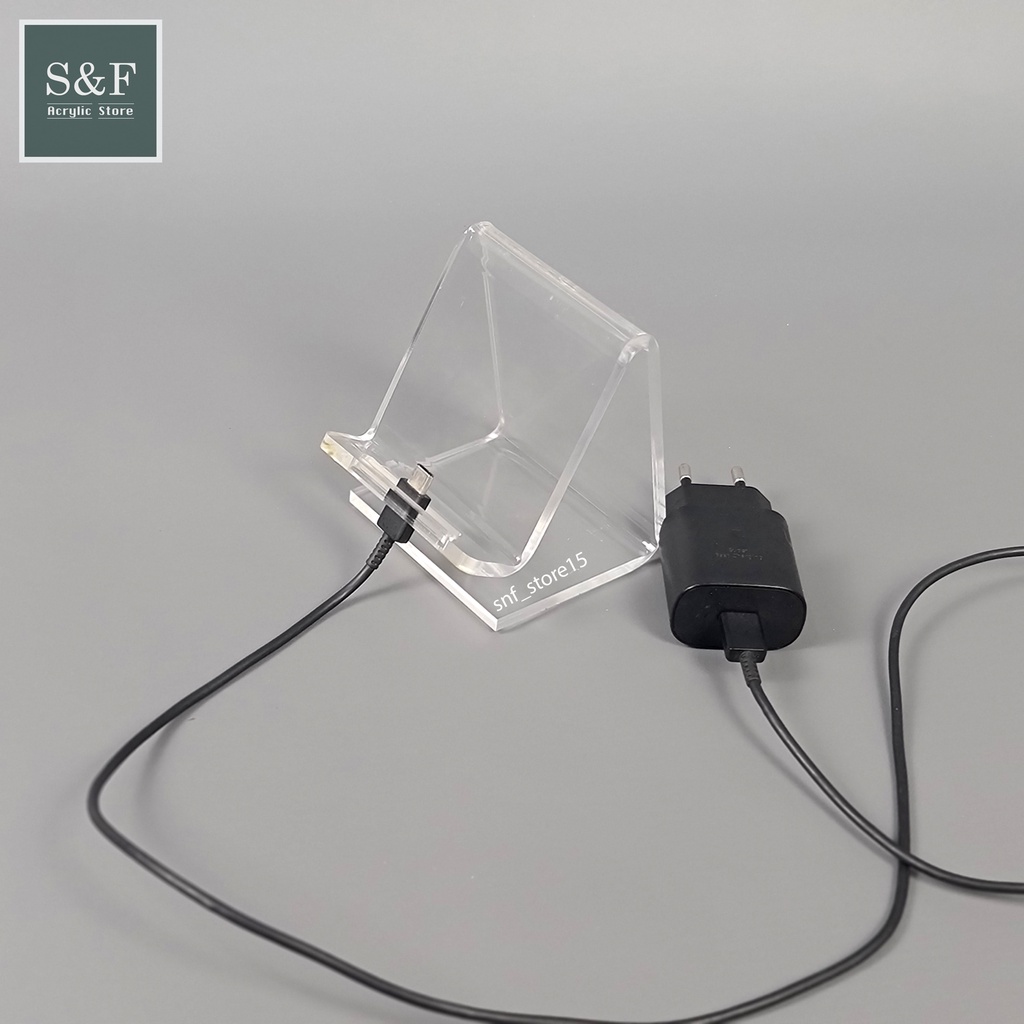 ACRYLIC PHONE HOLDER / HOLDER HP / STAND HP / TATAKAN HP DI MEJA / STAND HP AKRILIK
