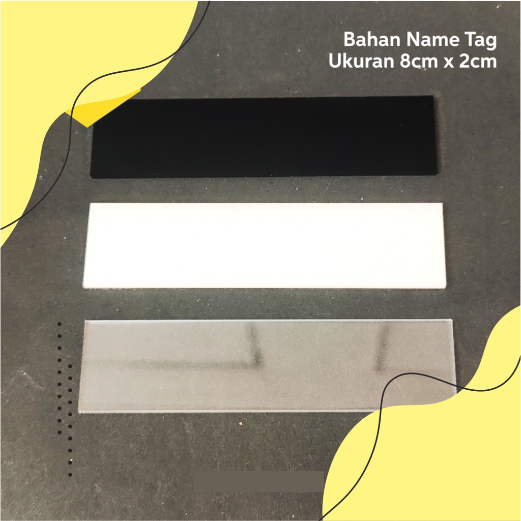 Jual Papan Nama Dada Akrilik Acrylic Papan Nama Dada Name Tag Bahan