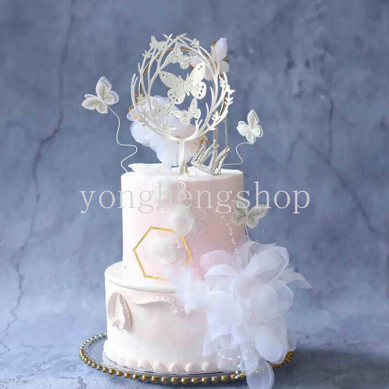 Butterfly Topper Kue Bentuk Kupu-Kupu Bahan Akrilik Untuk Dekorasi Pesta Ulang Tahun Anak