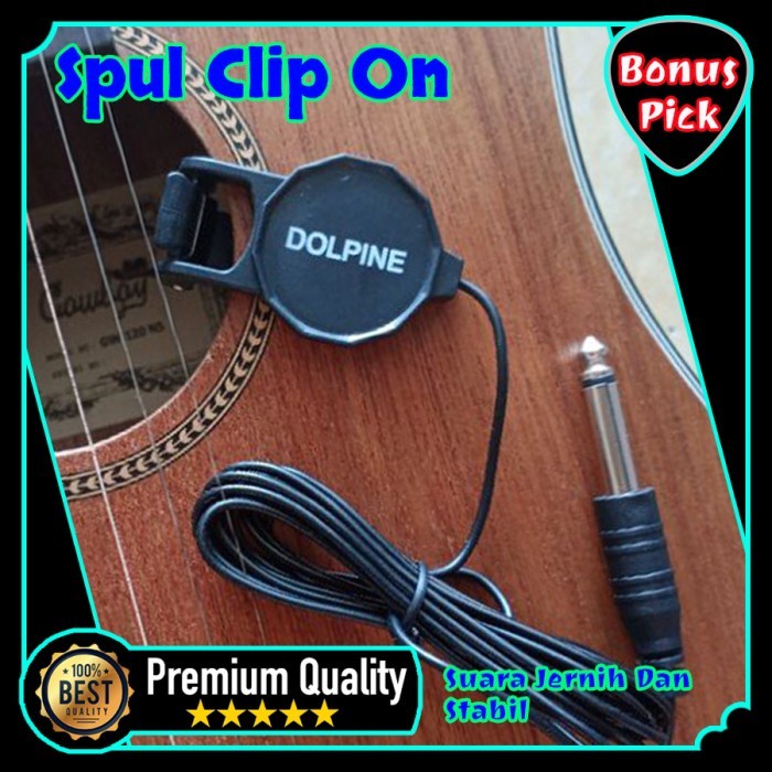 Spul Tempel Gitar, Pick Up Clip On, Equaliser Pasif Tinggal Jepit