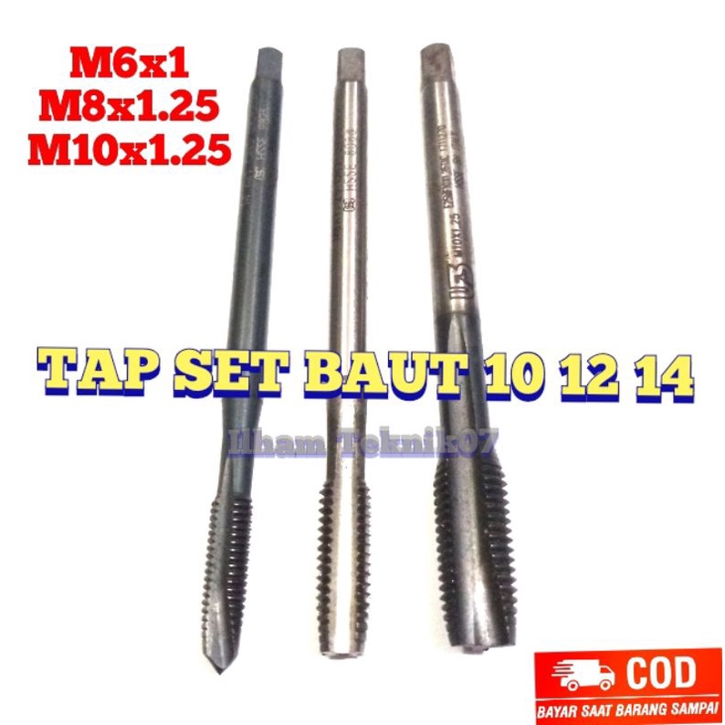 handtap tap set DRAT baut kepala kunci 10 12 14 tap Long tap panjang
