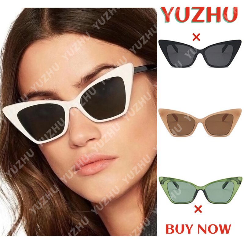 【YUZHU】COD New Fashion Cat Eye Candy Color Simple Sunglasses untuk Wanita