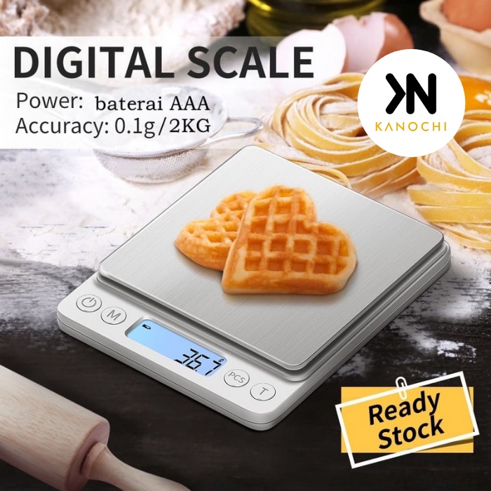 Timbangan Digital Kopi Emas Bumbu Dapur Platform Scale 2kg 0.1g Akurat