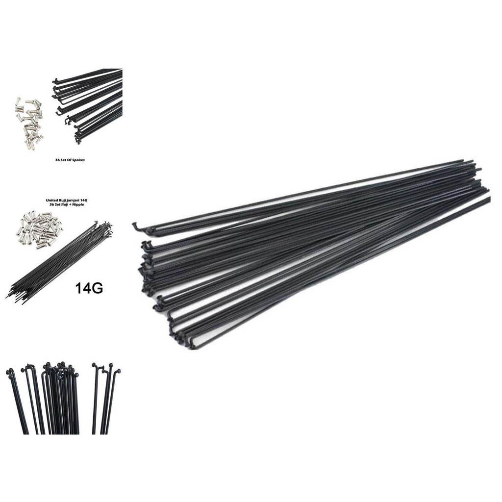 united (36pcs) ruji jari jari spoke stainless 262mm 14g sepeda 26 inch