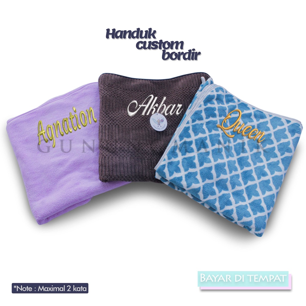 handuk mandi custom nama handuk mandi import handuk mandi dewasa jumbo 140x70cm bahan microfiber