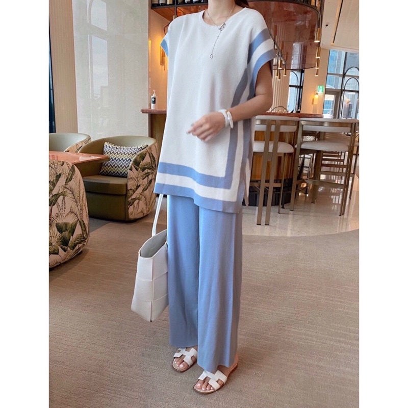 SET6376 Quinn Knit Set Loose Top & Pants-4