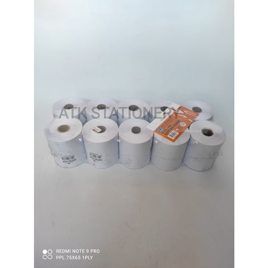 

KERTAS STRUK KASIR TELSTRUK PAPER ROLL MERK PAPERLINE 75mm x 65mm 1PLY