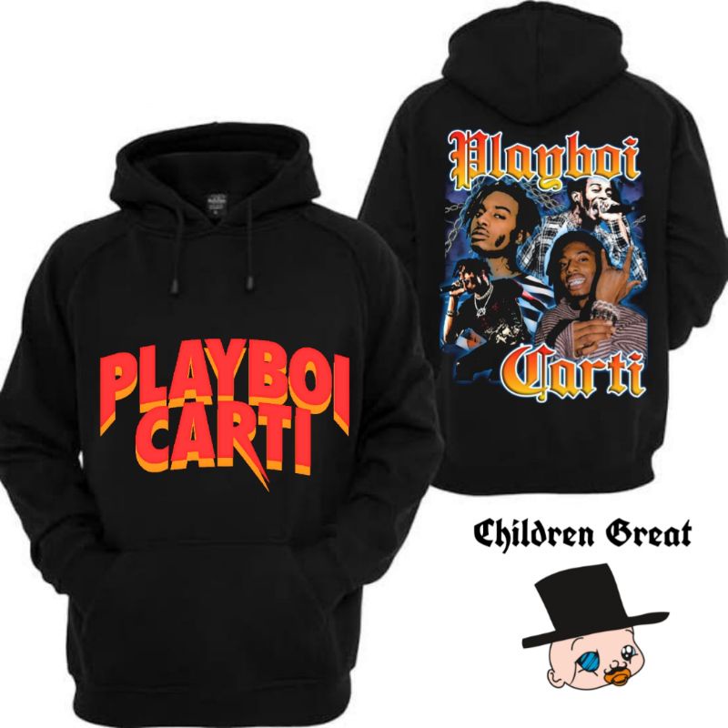 Jaket Hoodie PLAYBOI CARTI zipper rapper dewasa tee jacket hitam polos sweater sweatShirt katun crew