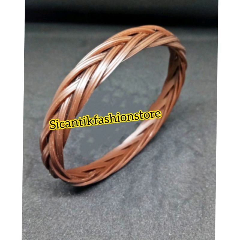 Gelang Tangan Pria Wanita Berbahan Dasar Rotan 2 Warna Coklat Muda Coklat Tua Gelang Pria Gelang Pria Wanita Kekinian Gelang rotan