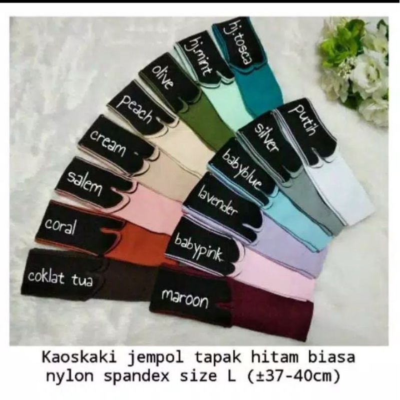 Kaos kaki jempol dewasa wanita Polos tapak hitam