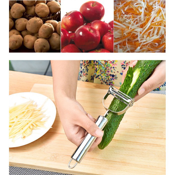 MOS Alat Pengupas / Pengiris / Parutan / parutan / Pisau kupas Kulit Kentang / Sayur / Buah Stainles