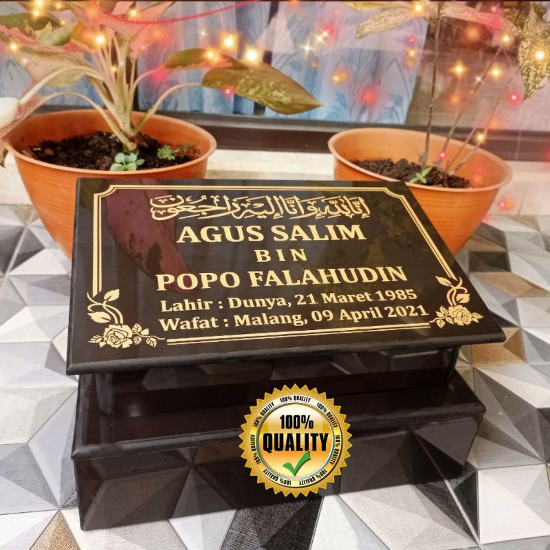 BATU NISAN MAKAM FULL DUDUKAN UKURAN 30 X 40 CM