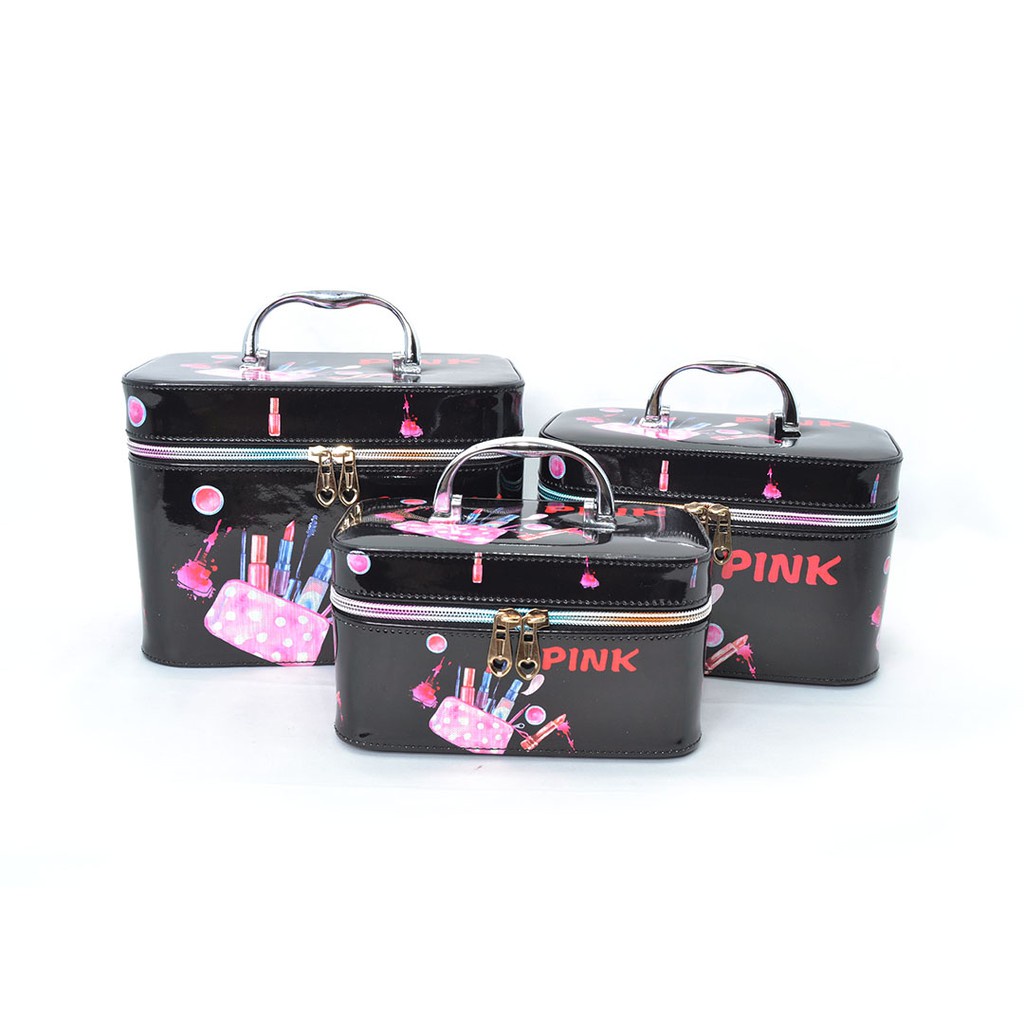 Beauty case tempat make up kosmetik portable terbaru 1 set 3 in 1