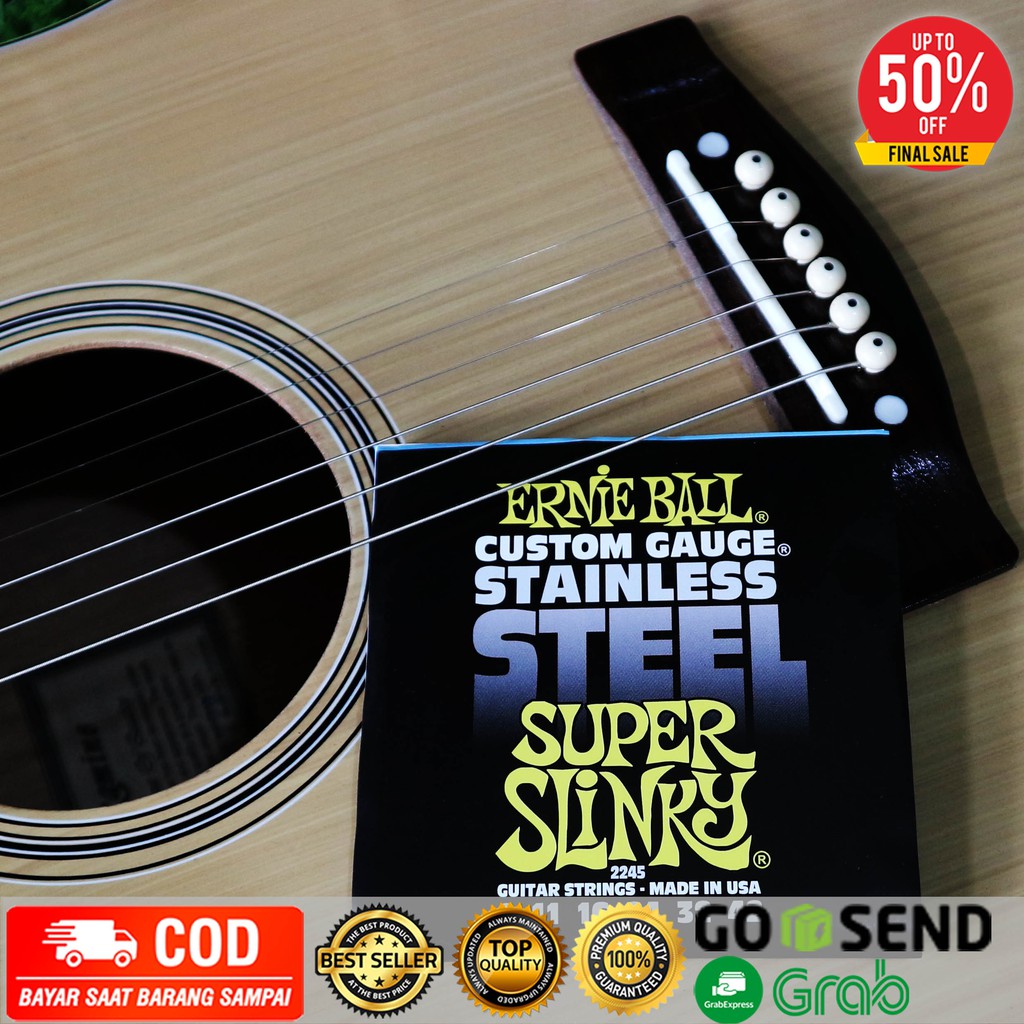 Senar Gitar Ernie Ball Lokal Hitam Murah uk 09