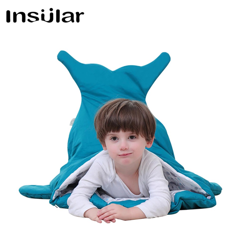 Unisex Cute Cartoon Shark Sleeping Bags Winter Children Sleep Sack Warm Blanket For Babies Large Shopee Indonesia