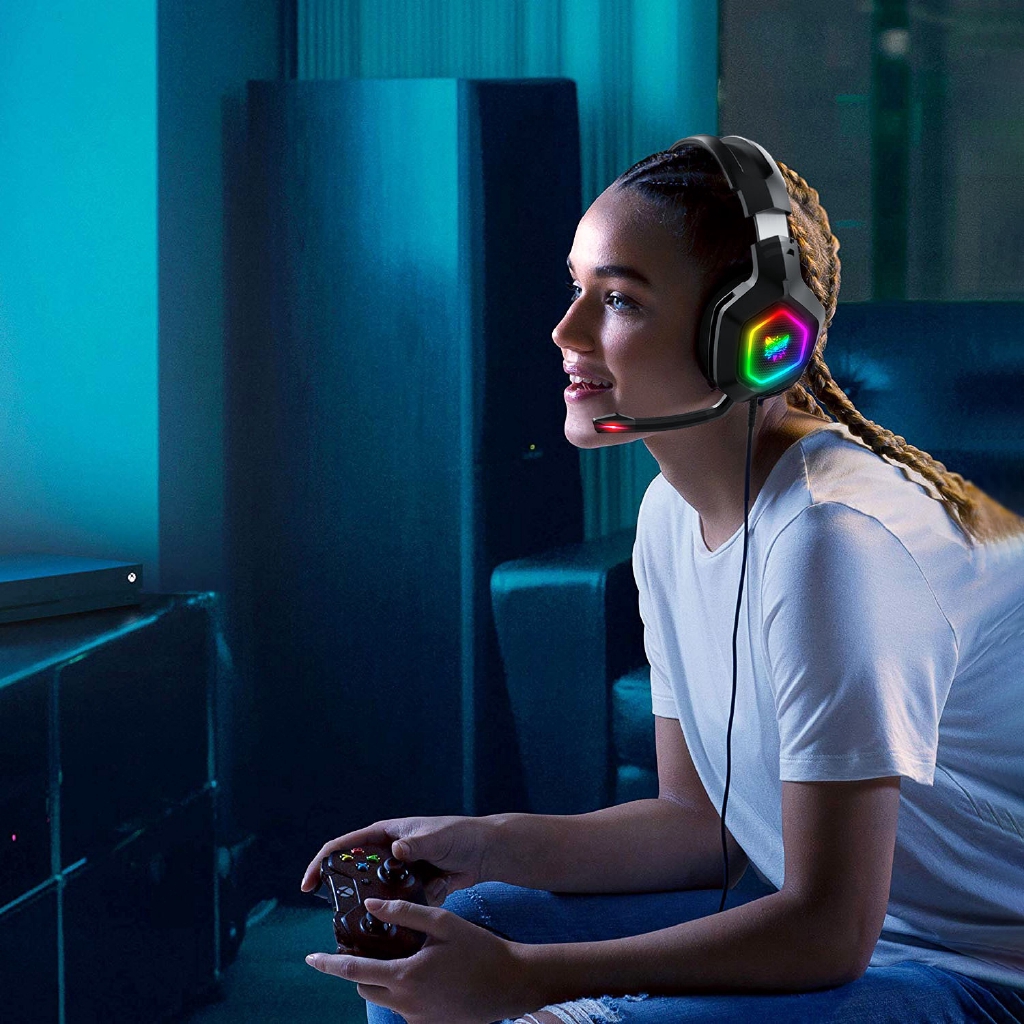 Onikuma K10 Headset Gaming Kabel RGB Dengan Mic Untuk Komputer PS4 XBOX