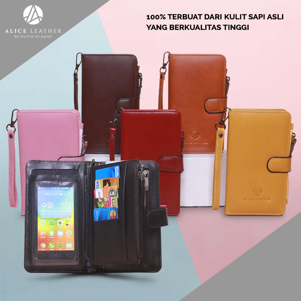 Clutch dompet panjang handbag bally pria wanita Kulit sapi asli Wallet Tampilan Exlusive dan Elegan 