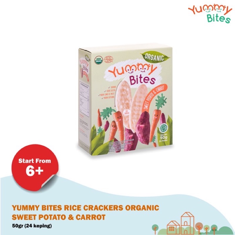 Castle - Yummy Bites Rice Crackers Organic 50gr 6bulan keatas m