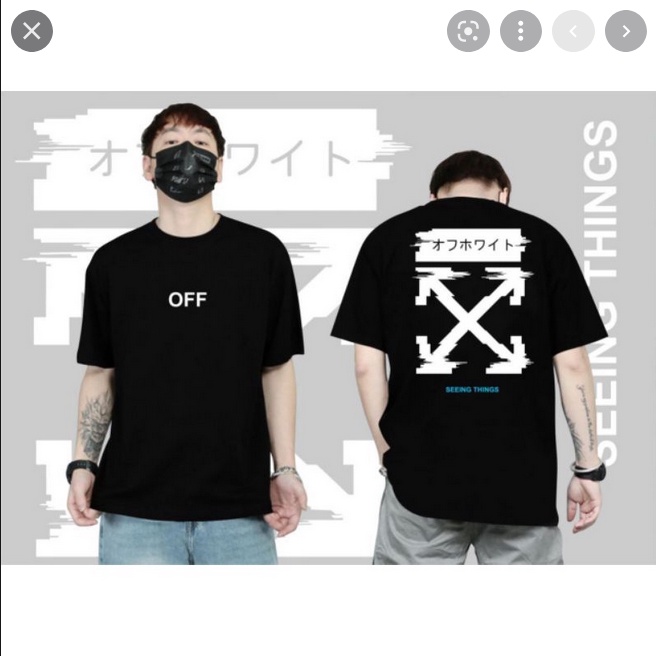 KAOS OW JAPAN / ATASAN PRIA WANITA / OFF WHIT