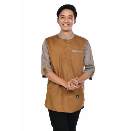 Baju Koko Kurta Pakistan Pria Dewasa Premium Original Elzaura Lengan Pendek 3/4 Bahan Katun Toyobo P