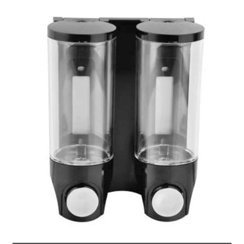 Tempat Sabun Cair DOUBLE Hitam Agusto- Dispenser Soap shampo sabun cuci piring sanitizer Black E09