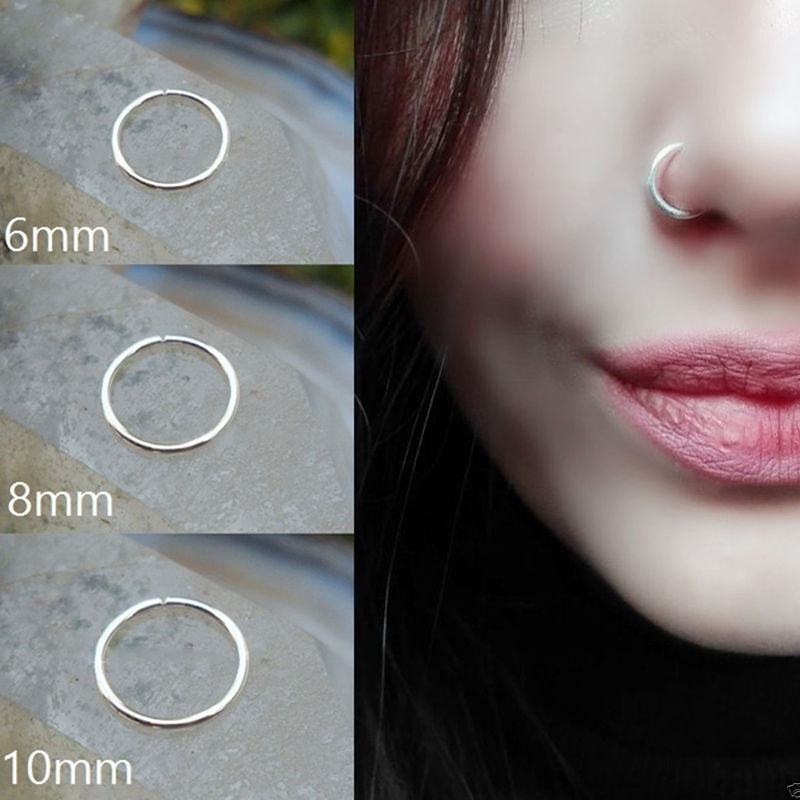 1pc Surgical Steel Flexible Hand Seamless Nose Hoop Ring Stainless Steel Ring Hoop Ear Nose Lip Body Piercing Jewelry