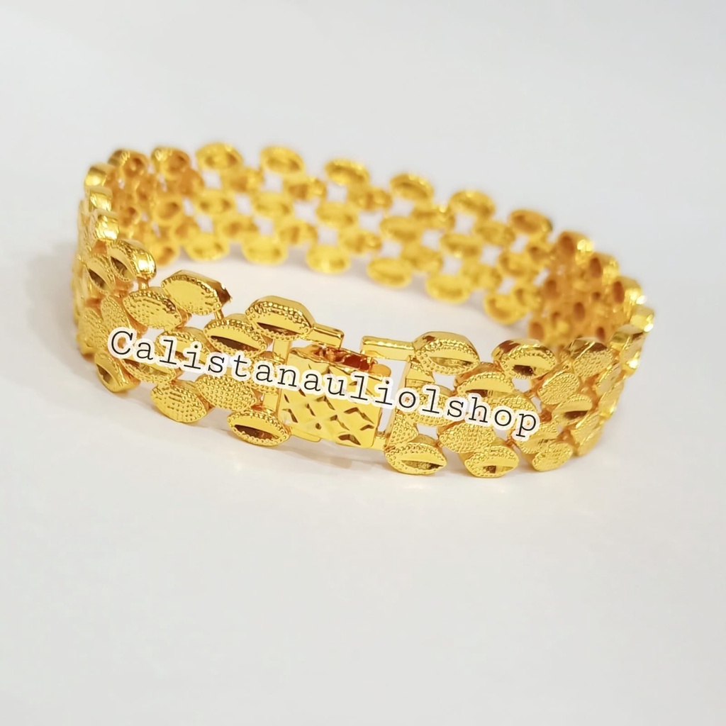 GELANG WANITA RANTAI KKU HONGKOK LAPIS LOGAM EMAS HONGKONG 24K ANTI KARAT