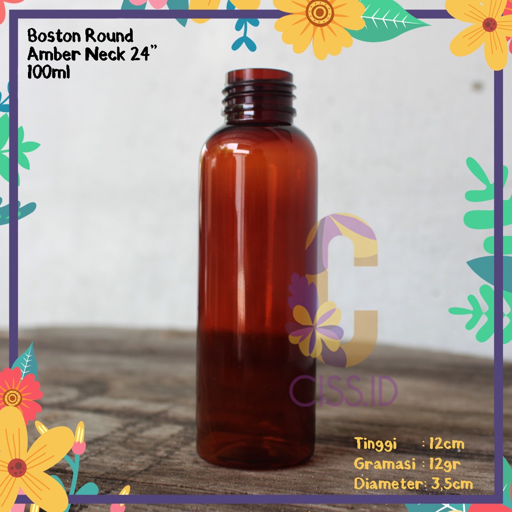 BOTOL PLASTIK BR 100ML COKLAT AMBER N 24 TANPA TUTUP KEMASAN BOTOL SPRAY PUMP FLIPTOP GEL LOTION KOS