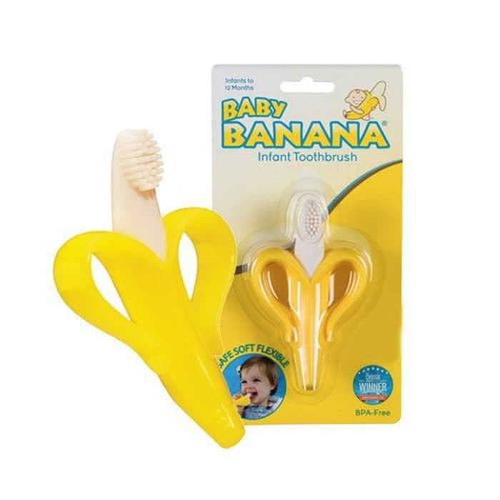 BPA FREE BANANA TEETHER GIGITAN BAYI ALAT GIGIT BAYI MAINAN TEETHER PISANG ANGE Teether Jerapah gigitan pisang Banana teether baby toothbrush gigitan bayi sikat gigi bayi