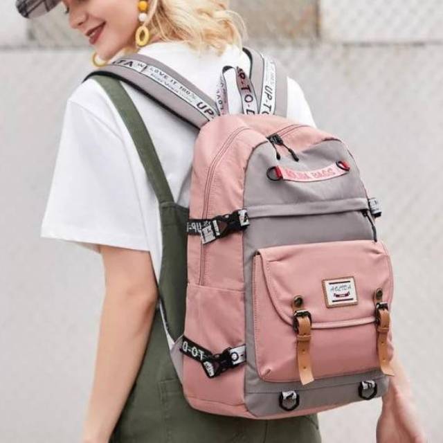 Qisswa_Tas Ransel Remaja Wanita Dan Pria Ransel Stylish School Korean Stylise Tas Backpack Schoolgirll Fashion Korea Terbaru Version Harajuku Ulzzangg High School Diobrale - Tas Ransel Wanita Motif Kartun Kekinian Terbaru Tas Ransel Sekolah Remaja Murah