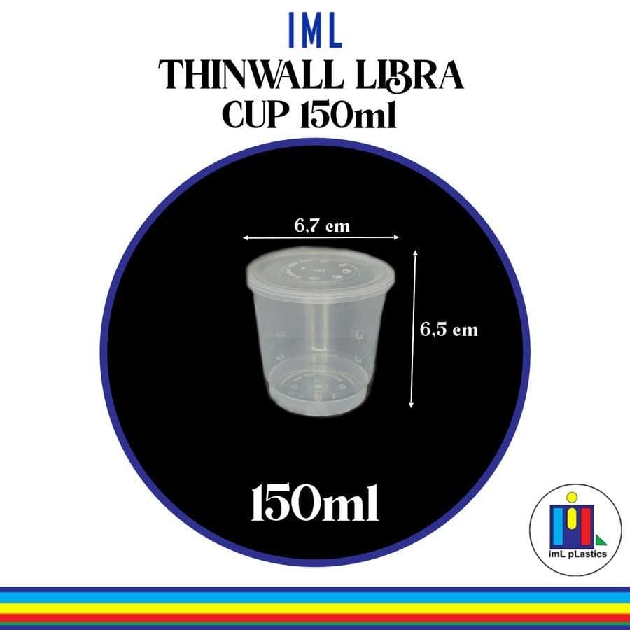 THINWALL LIBRA CUP PUDING MINI / SAMBAL / AGAR AGAR 150ml ( 1 set isi 25 pcs )