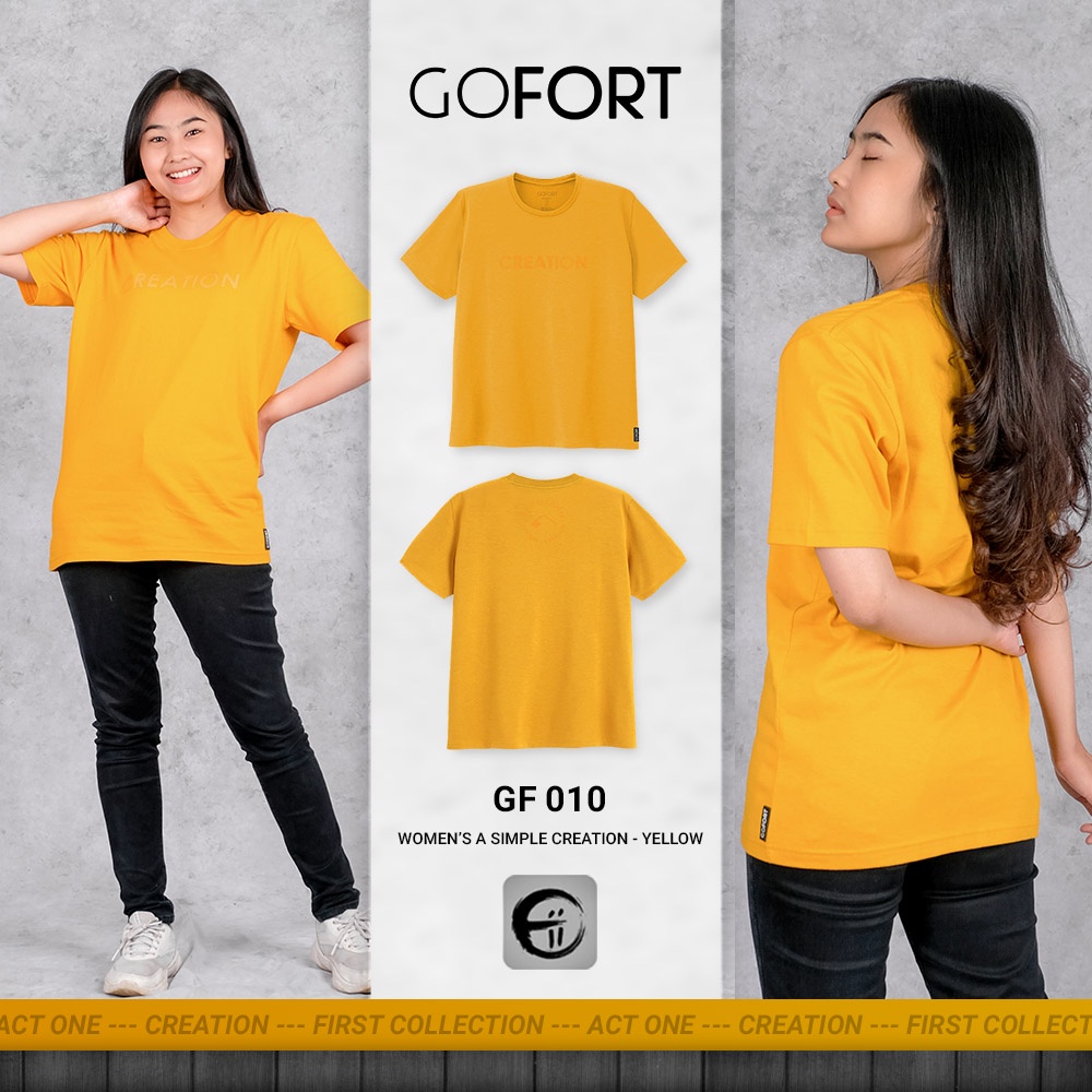 GOFORT KAOS WANITA Distro TShirt Lengan Pendek 100% Katun 24S CREATION